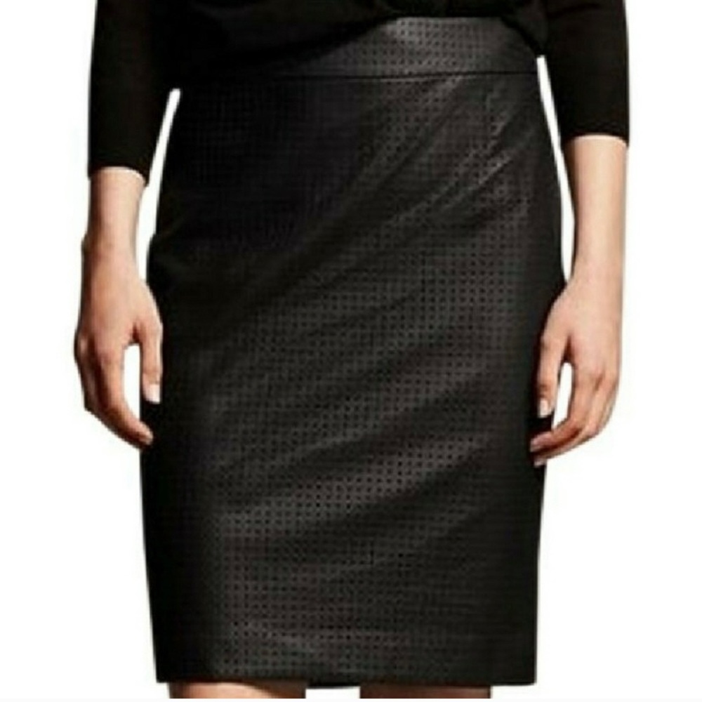 Banana Republic Perforated Faux Leather Skirt